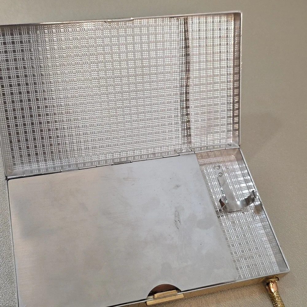 Vintage Evans Marquise Rhinestone Gold Art Deco Minaudiere Cigarette Case Compac - Picture 7 of 15